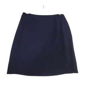Liz Baker Skirt Women 12 Navy Blue A-Line Lined Back Zip